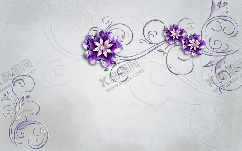 编号：69605909231246221817【酷图网】源文件下载-珠宝浮雕花电视背景墙