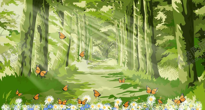 编号：24386110262152022694【酷图网】源文件下载-森林插画