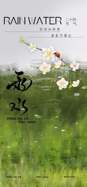二十四节气海报雨水海报