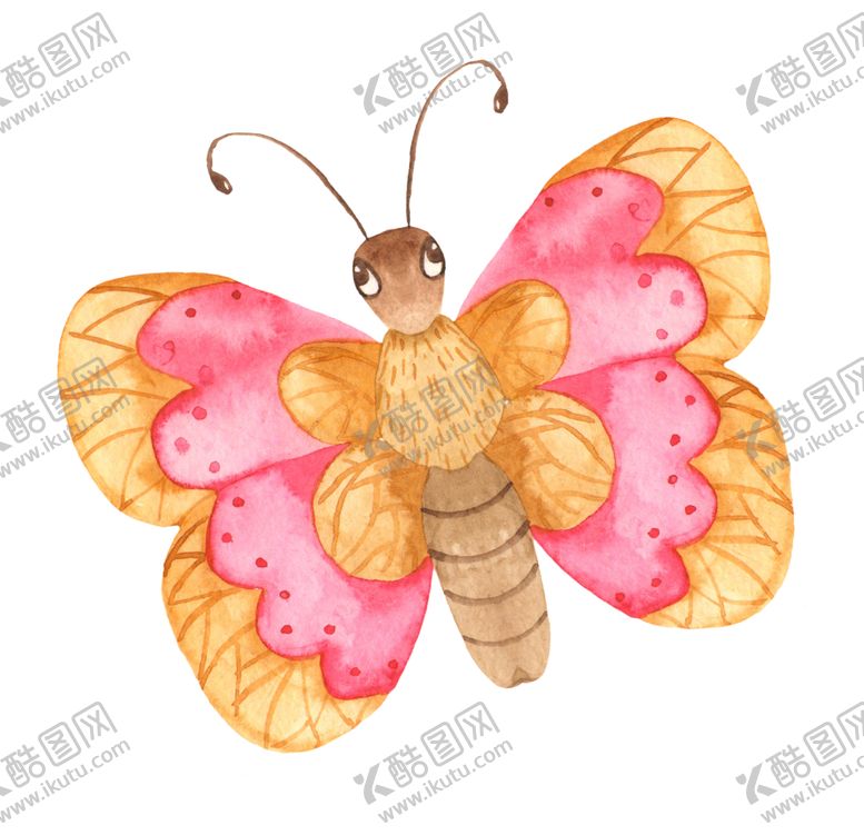编号：79960109201538514042【酷图网】源文件下载-水彩昆虫蝴蝶