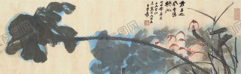 编号：42171002071034022318【酷图网】源文件下载-张大千荷花
