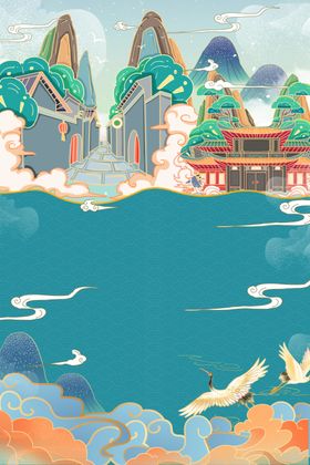 手绘国潮背景