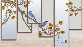花鸟画框框背景墙