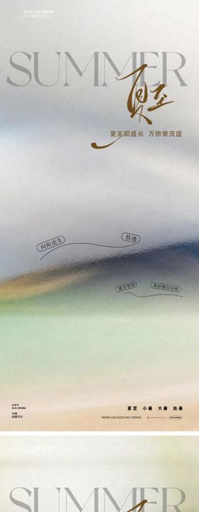 夏至节气简约系列海报