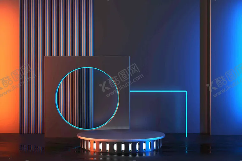 编号：86885712182236282721【酷图网】源文件下载-C4D蓝色酷炫背景