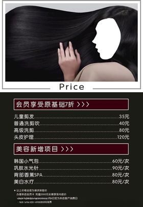 简约时尚大气竖版海报价格表美发