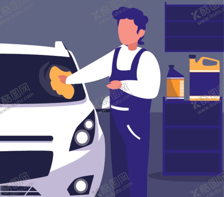 编号：35058610242305217766【酷图网】源文件下载-汽车修理主题插画