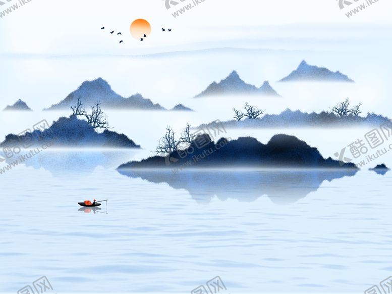 编号：60208510080127502790【酷图网】源文件下载-新中式意境山水背景墙