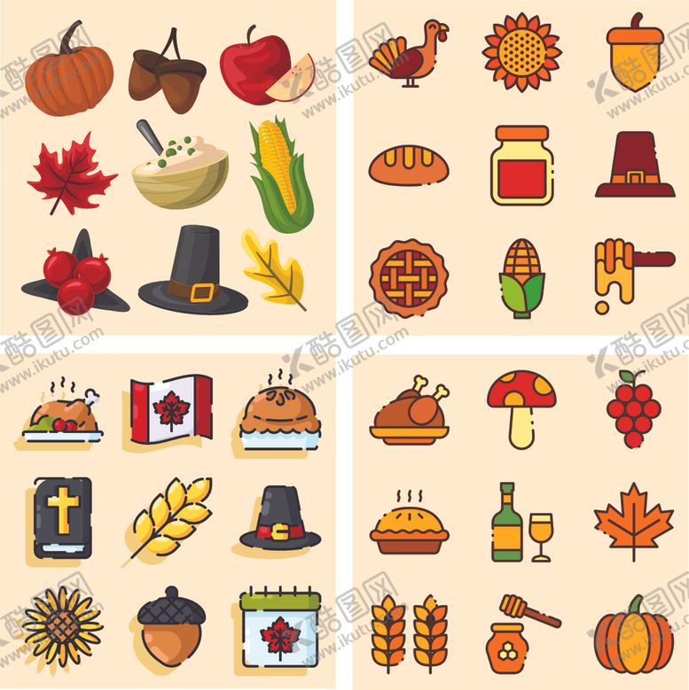 编号：75118011021936518948【酷图网】源文件下载-秋季元素图标