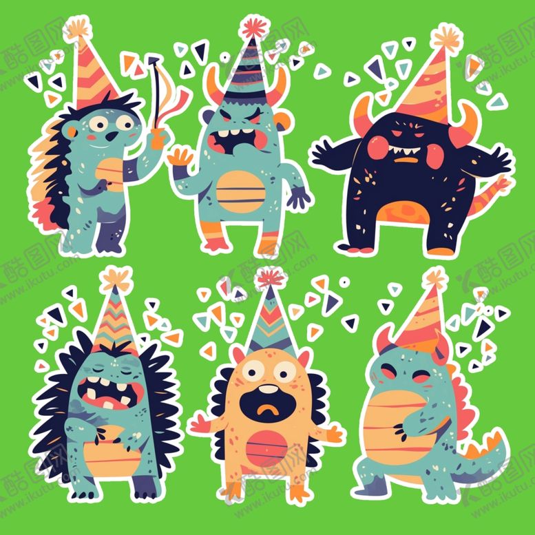 编号：31970009191647459175【酷图网】源文件下载-可爱小怪兽图案