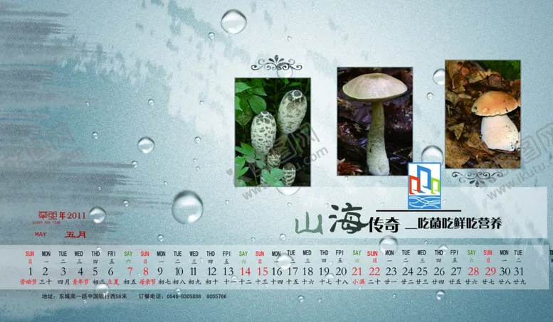 编号：94360103150059053789【酷图网】源文件下载-野山菌月历内页