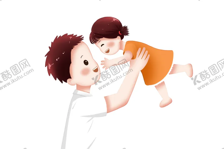 编号：71471906231907436357【酷图网】源文件下载-父亲节卡通亲子插画png素材