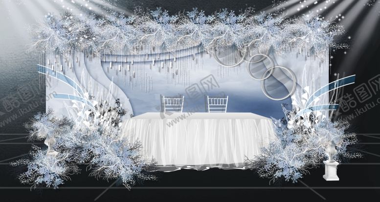 编号：24618010202236503154【酷图网】源文件下载-蓝色唯美婚礼背板