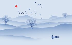 水墨树