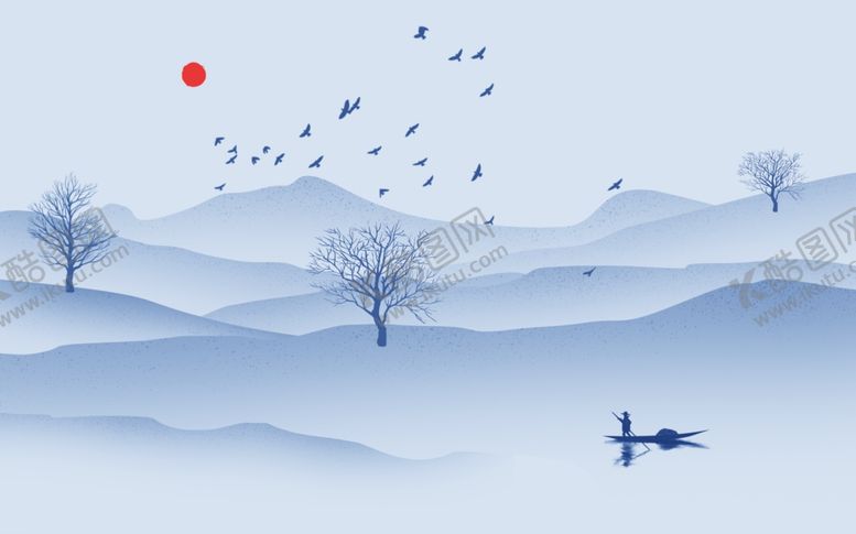 编号：75459709202205496739【酷图网】源文件下载-水墨山水树背景墙