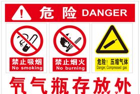 氧气瓶存放处禁止烟火