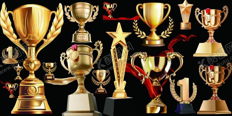 编号：66844110310149259607【酷图网】源文件下载-多样奖杯展示