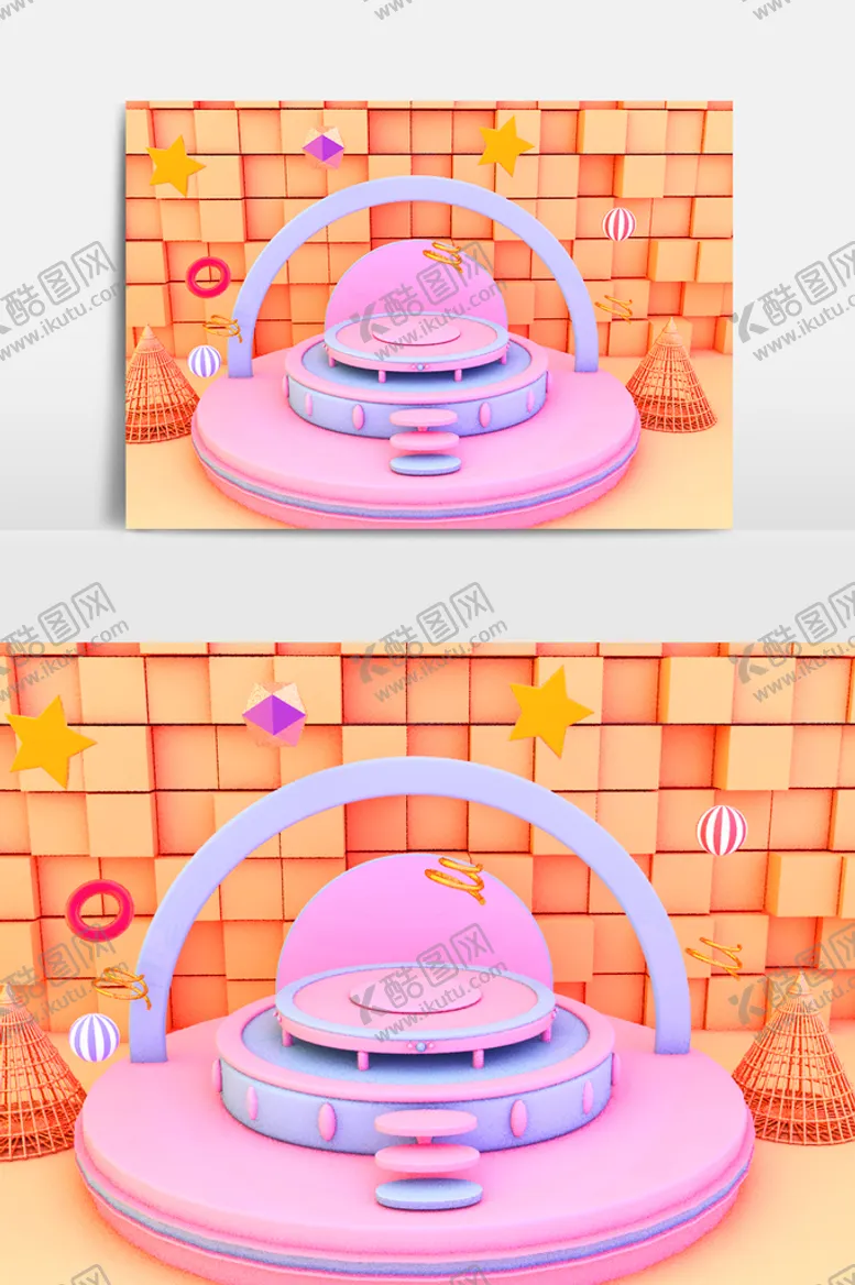 编号：89407710291229565883【酷图网】源文件下载-C4D模型电商展台