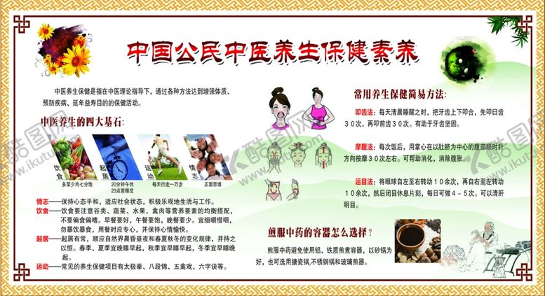 编号：77165902160536246427【酷图网】源文件下载-中国公民中医养生保健素养宣传栏