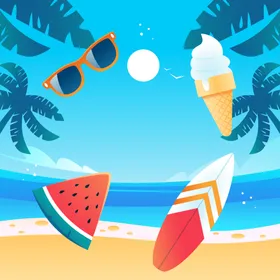 沙滩夏天夏日超市夏天吊旗夏天日夏天主题