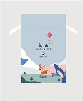 插画束口包装袋