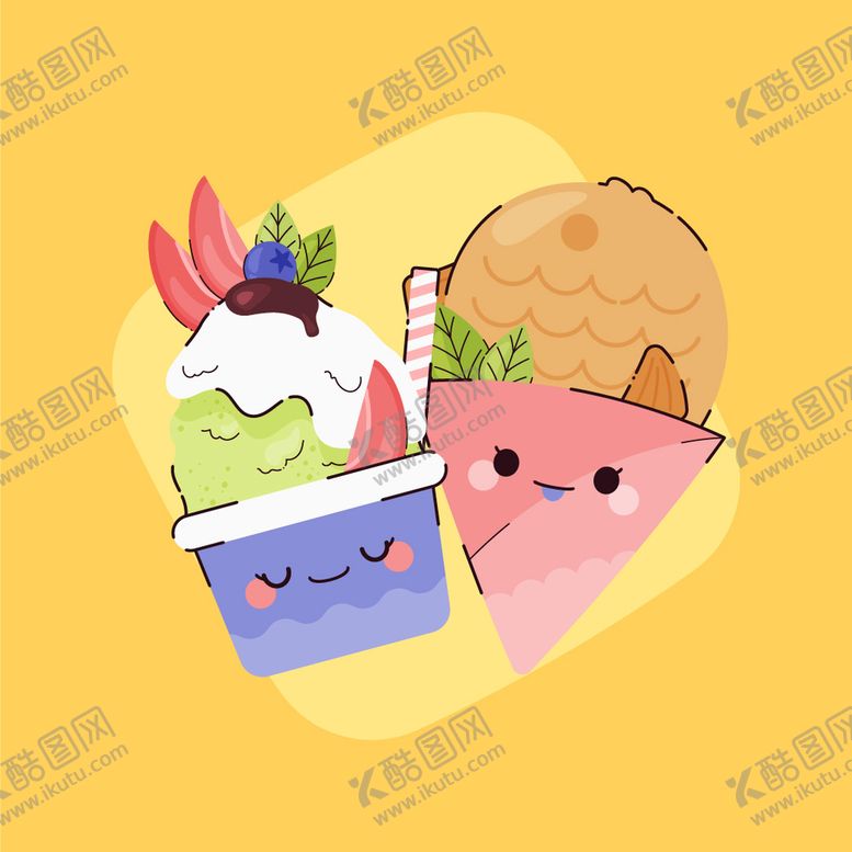 编号：55685210300819279213【酷图网】源文件下载-卡通食物