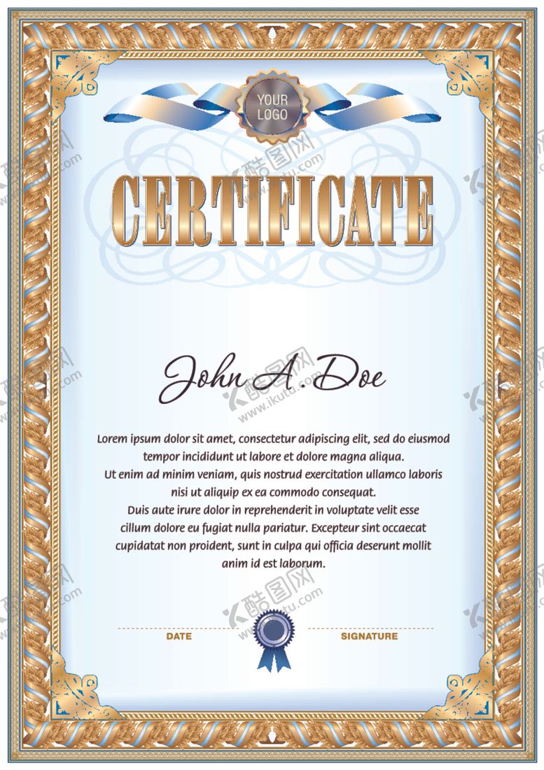 编号：27801209091338387791【酷图网】源文件下载-证书模板