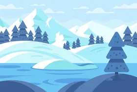 冬天背景壁纸手绘下雪