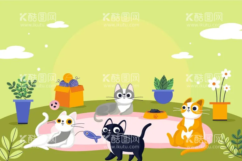 编号：34567011270141094392【酷图网】源文件下载-可爱猫猫背景