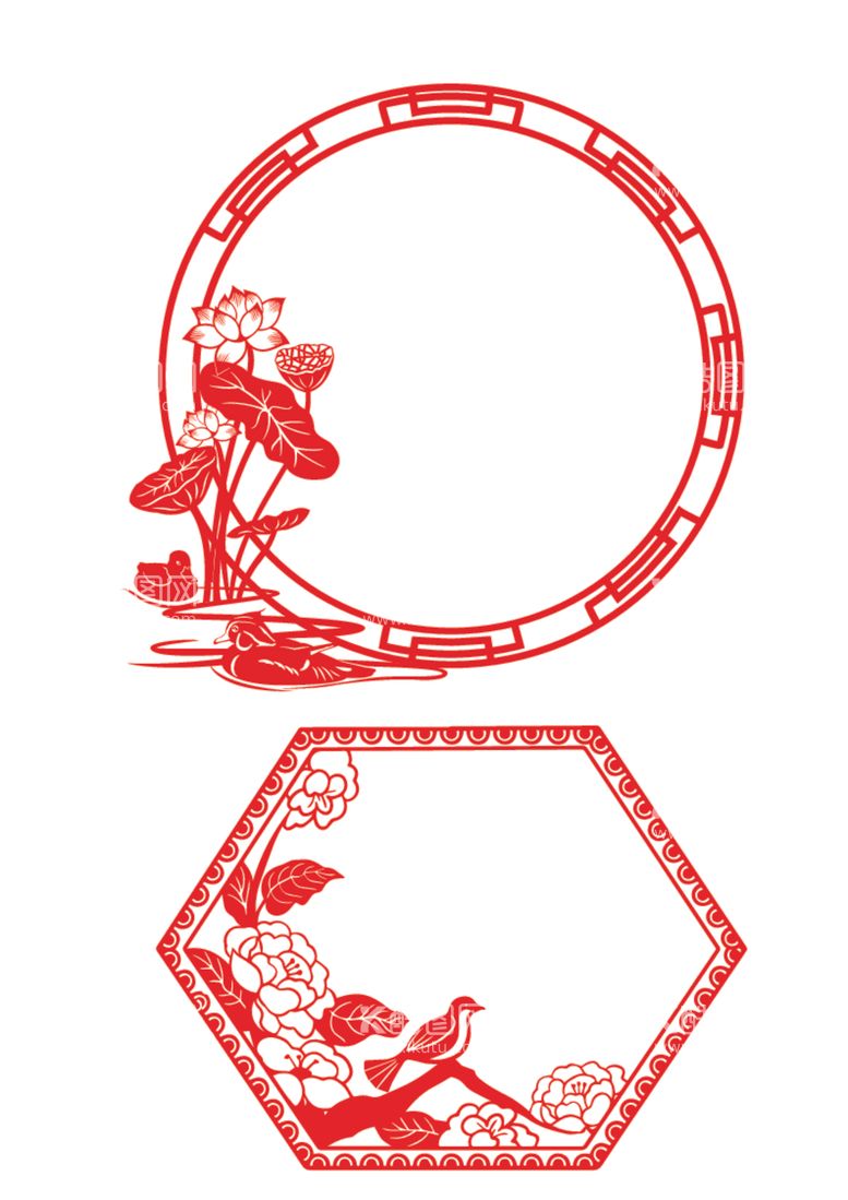 编号：16600412210608121772【酷图网】源文件下载-荷花鸳鸯矢量中国风边框