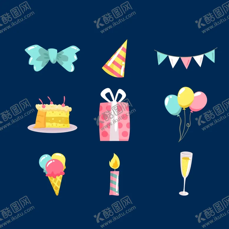编号：52301002070816484761【酷图网】源文件下载-生日相关元素