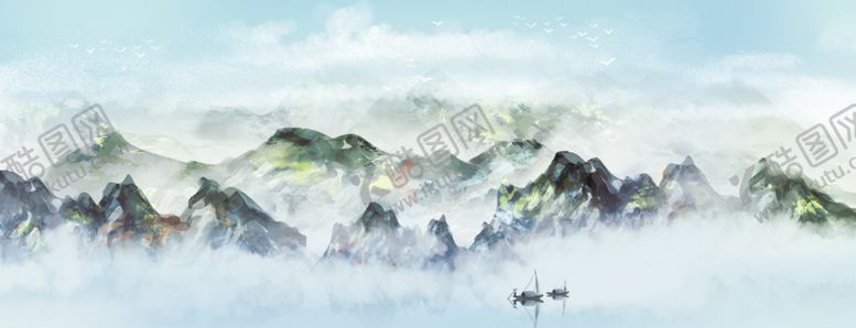 编号：32114806261848567376【酷图网】源文件下载-意境水墨山水