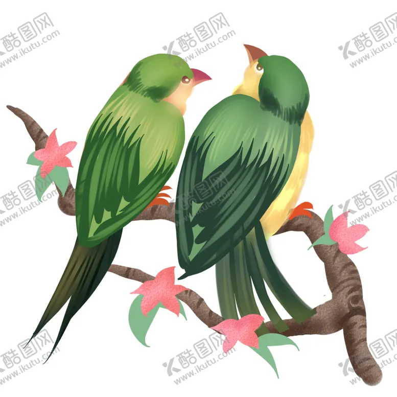 编号：68832902120311534640【酷图网】源文件下载-春天站在花树上的两只鸟