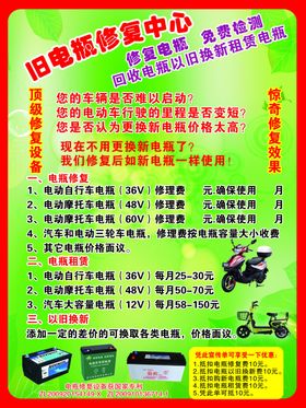 电瓶修复海报