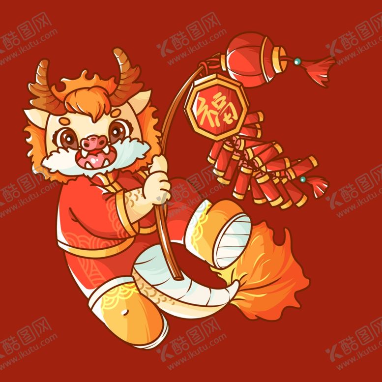 编号：40427302191645017435【酷图网】源文件下载-手绘卡通小龙