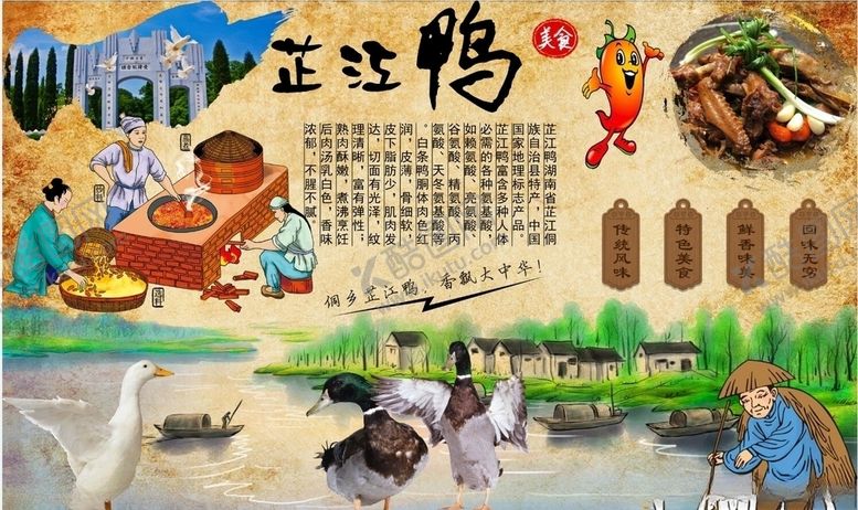 编号：26924306301204342653【酷图网】源文件下载-芷江鸭背景墙PSD模板下载