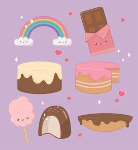 小清新点心卡通图案