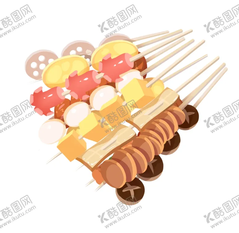 编号：17674601151207045925【酷图网】源文件下载-烤串烧烤卡通插画  