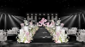 浪漫花卉婚礼水晶舞台布置