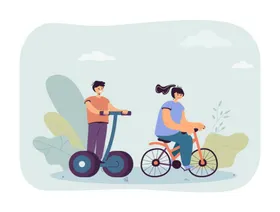 环保出行电动交通工具骑车的人交通工具