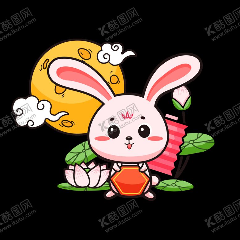 编号：64380210110225106248【酷图网】源文件下载-中秋插画   可爱卡通兔子  