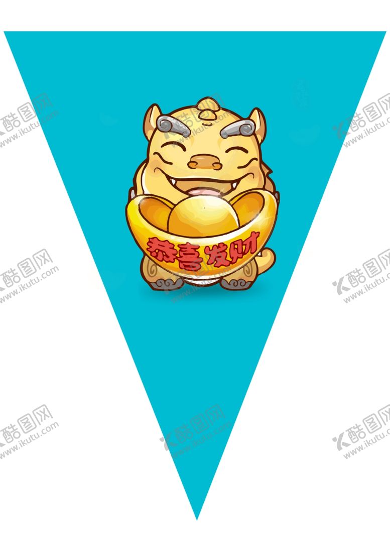 编号：99203504172331307338【酷图网】源文件下载-蓝色三角吊旗