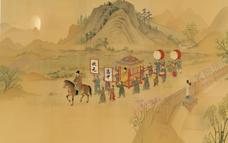 编号：30213204050426381312【酷图网】源文件下载-古代商队沙漠行进场景