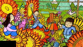 儿童多彩田园欢乐绘画场景