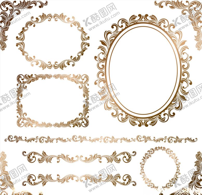 编号：33685610080244084749【酷图网】源文件下载-金色边框花纹