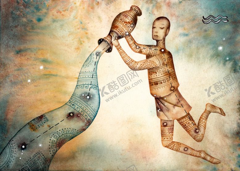 编号：78944610310803039451【酷图网】源文件下载-手绘插画复古星座图星座画