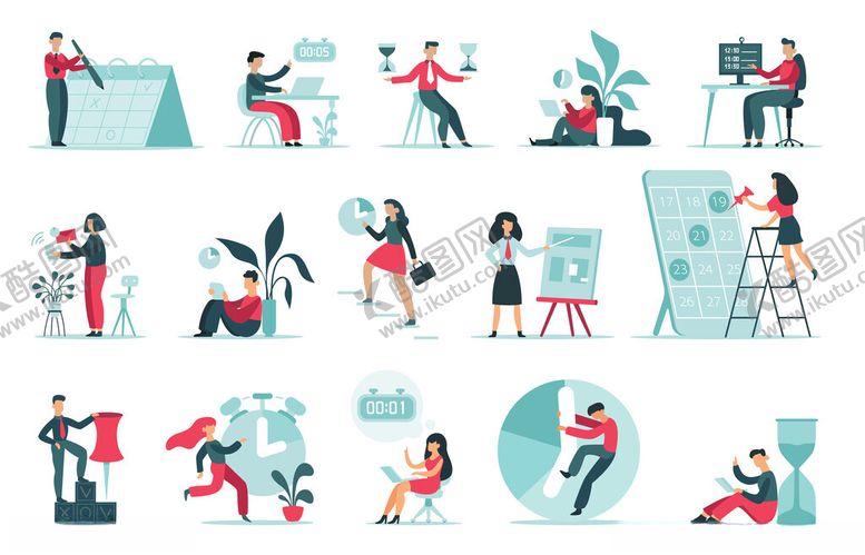 编号：79671204171457285363【酷图网】源文件下载-多样办公场景插画