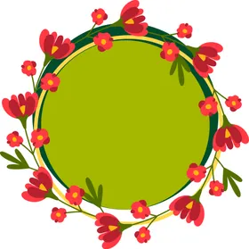 花朵标签免抠图题栏环留言框png