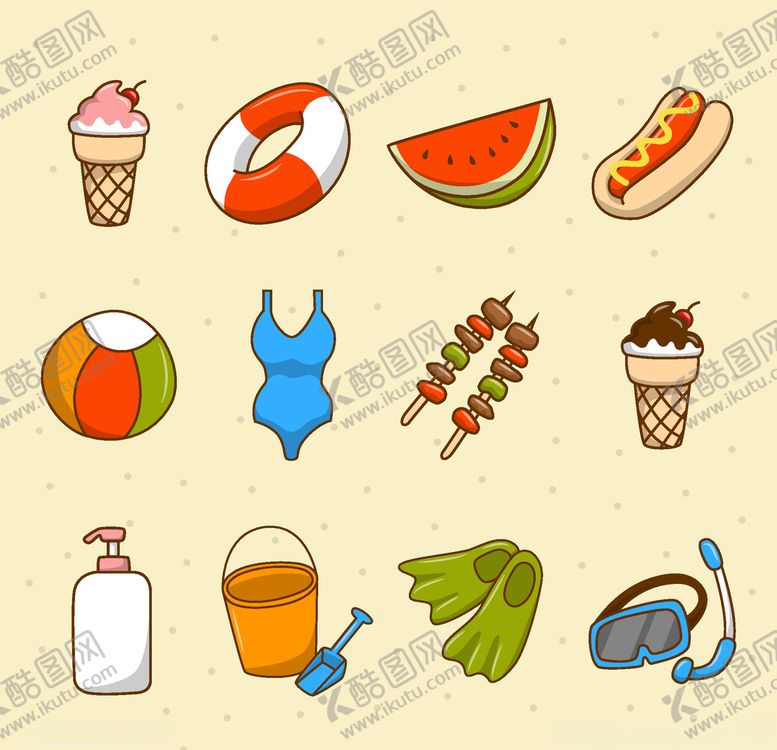 编号：72001910211317076270【酷图网】源文件下载-夏日元素