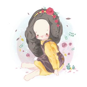 水彩手绘女孩